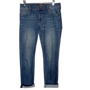 Kut from The Kloth Size 4 Boyfriend Straight Leg Jeans Cuffed Bottom Medium Wash